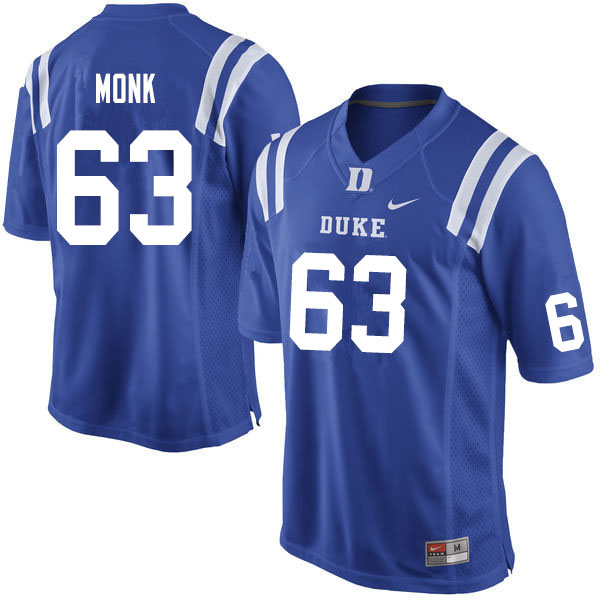 Duke Blue Devils #63 Jacob Monk College Football Jerseys Sale-Blue